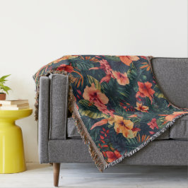 Hibiscus Flowers, ett tropiskt Blommönster Filt