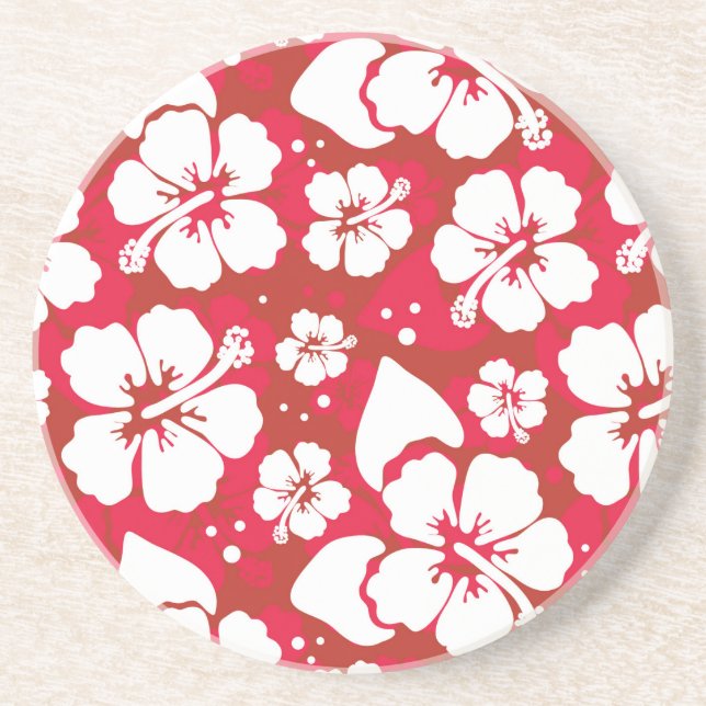Hibiscus Flowers Mönster Underlägg (Framsidan)