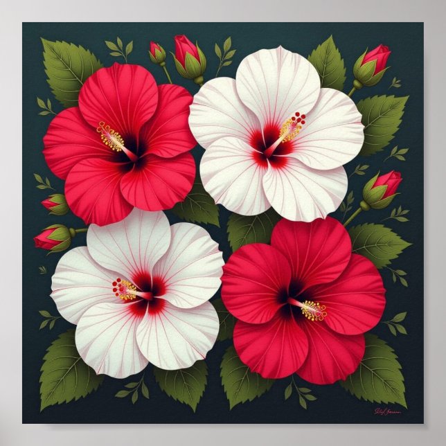 Hibiscus Flowers Poster (Framsidan)