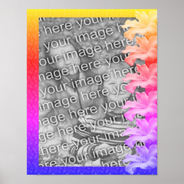 Hibiscus Flowers Rainbow Skapar ditt eget foto Poster (Framsidan)