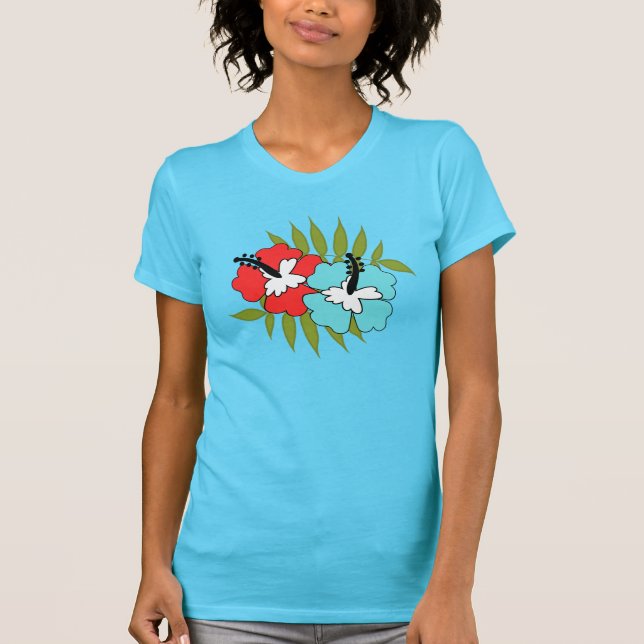 Hibiscus Flowers Tee Shirt (Framsida)