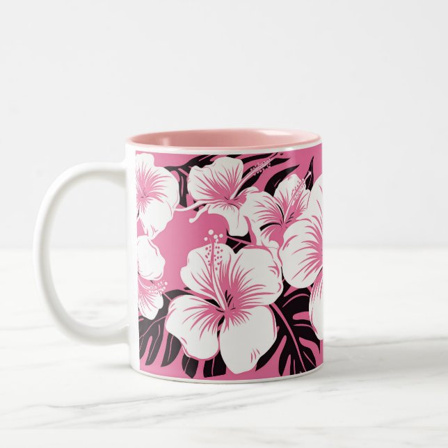 Hibiscus Flowers Two-Tone Mugg (Vänster)