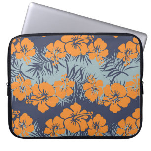 Hibiscus Flowers: Vintage Blommigt Tapet Laptop Fodral