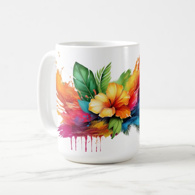 Hibiscus Fury Kaffemugg (Framsida vänster)
