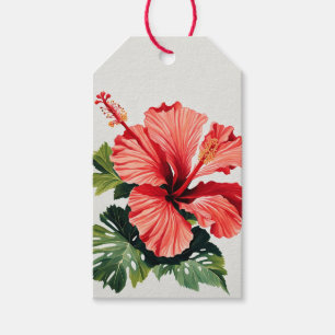 Hibiscus Gift-favorittagg Presentetikett