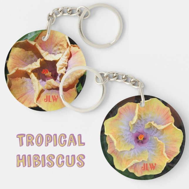 Hibiscus Gult och Lilac Flowers med Initialer (Skapare uppladdad)