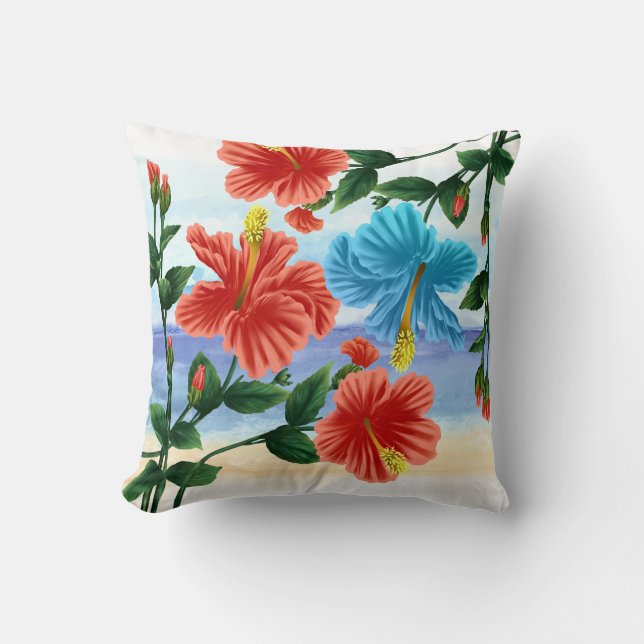 Hibiscus Hawaiian Pillow Kudde (Framsida)