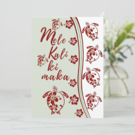 Hibiscus Honu Mele Kalikimaka Greeting Card Julkort