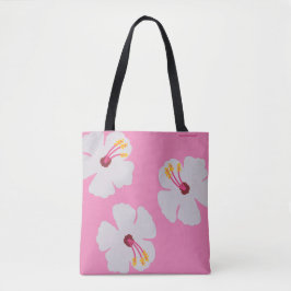 Hibiscus i den rosa hundtotebagen tygkasse