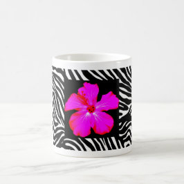 Hibiscus i Zebra tryck Mugg