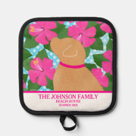 Hibiscus Island Gult Hund Pot Holder