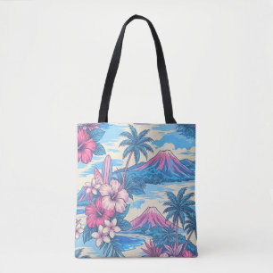 Hibiscus Island Hawaiian Scenic -Blå strandväska Tygkasse