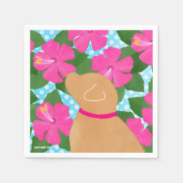 Hibiscus Island Yellow Dog Pappersservetter