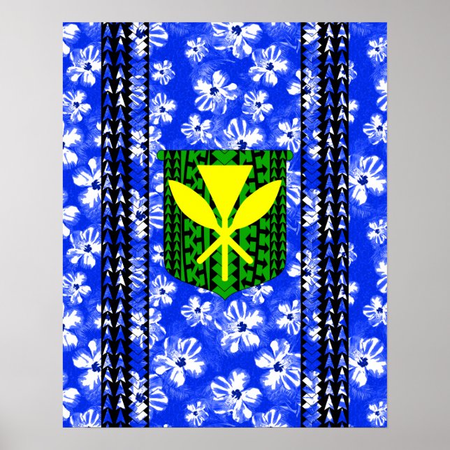 Hibiscus Kanaka Maoli Tribal Poster (Framsidan)