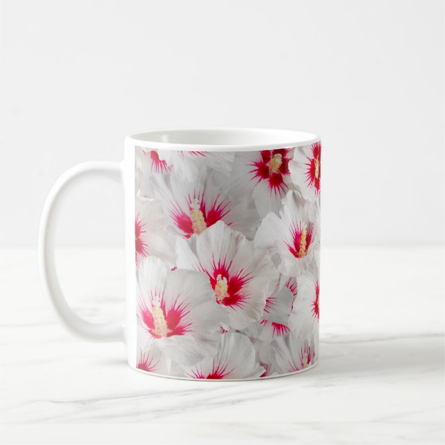 Hibiscus - Kinesiska Ro Flower Mönster Kaffemugg (Vänster)