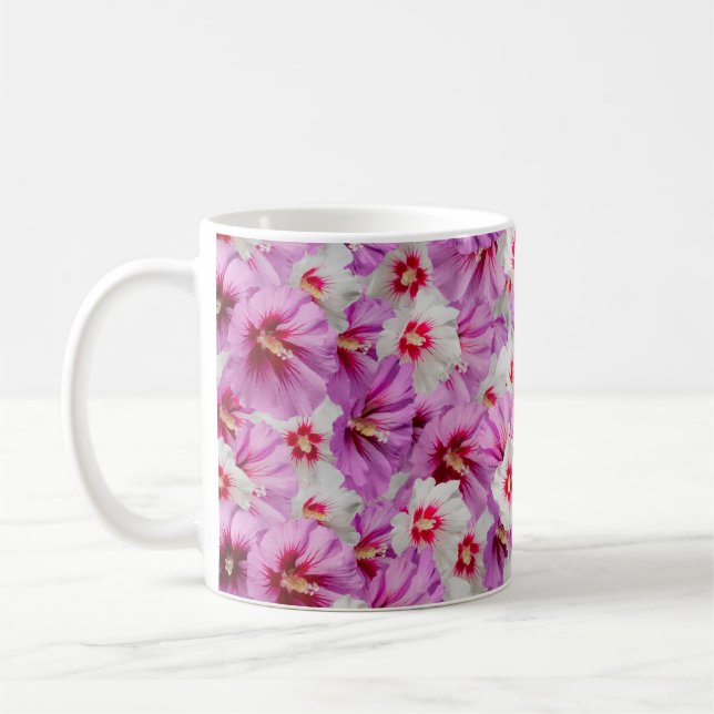Hibiscus - Kinesiska Ro Flower Mönster Kaffemugg (Vänster)