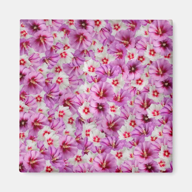 Hibiscus - Kinesiska Ro Flower Mönster Magnet (Framsidan)