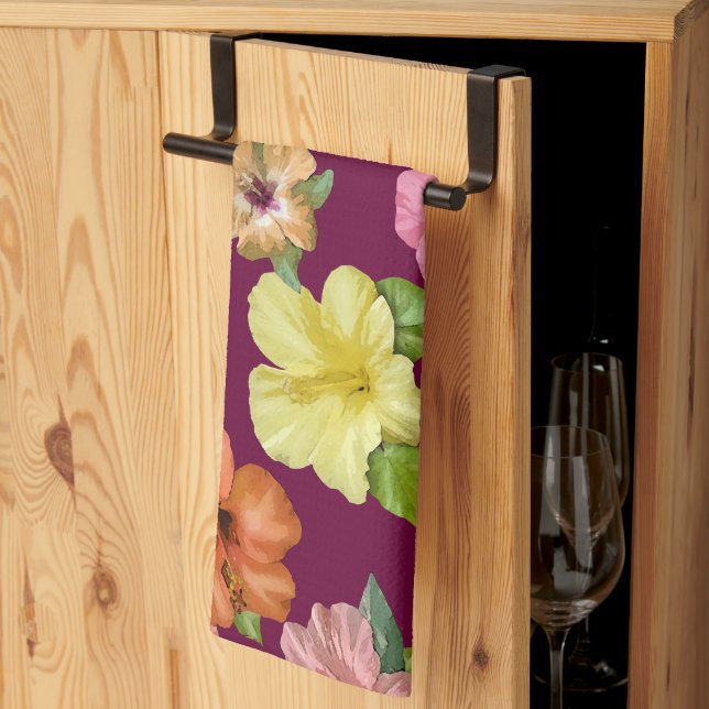 Hibiscus 🌺 kökshandduk (Thirds Fold)