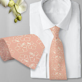 Hibiscus-kontur Coral Rosa Mönstrad Slip Slips