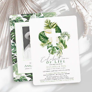 Hibiscus & Kors Firande av Livets Begravning Inbjudningar