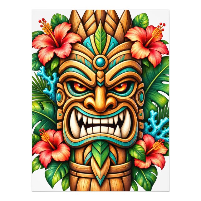 Hibiscus Krona Tiki Vakt Foto Förstoring (Framsidan)