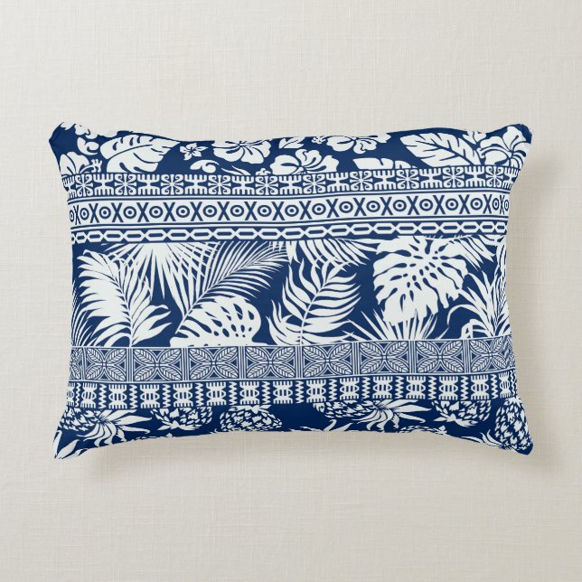 Hibiscus, löv: Hawaiiskt ornament tapet. Prydnadskudde (Framsidan)