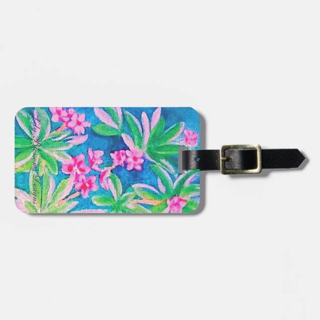 Hibiscus Luggage-tagg Bagagebricka (Horisontell Framsida)