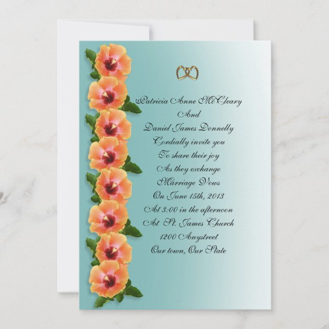 Hibiscus-mall för inbjudan (Framsida)