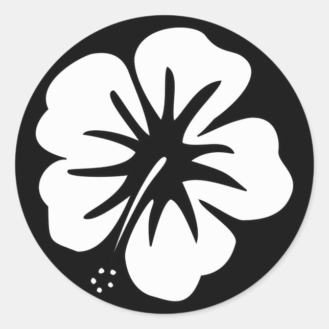 Hibiscus-mall Runt Klistermärke (Framsida)