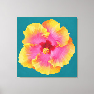 Hibiscus-målning Canvastryck