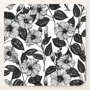 Hibiscus mönster underlägg papper kvadrat
