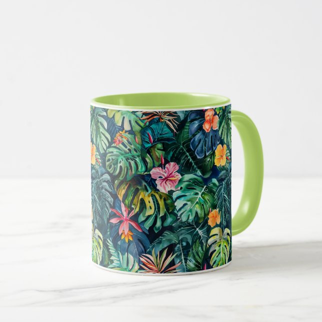 Hibiscus Monstera Jungle Mugg (Framsida höger)