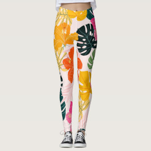 Hibiscus & Monstera: Tropiskt vibrance Leggings