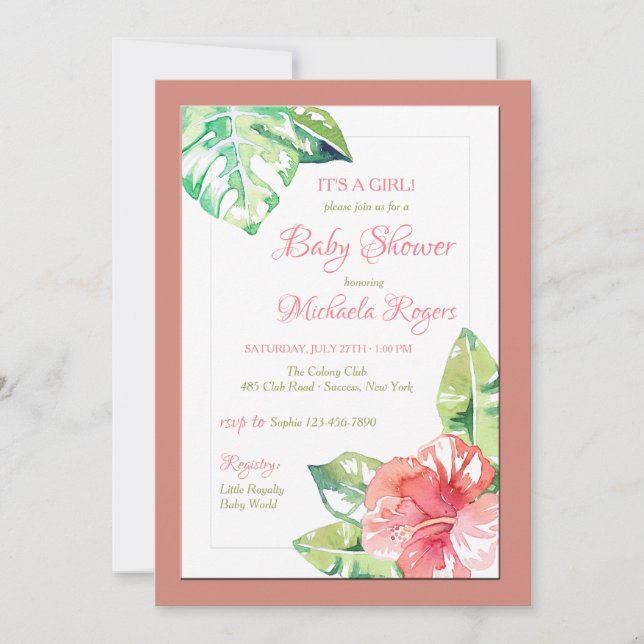 Hibiscus Morgoninbjudan Inbjudningar (Framsida)