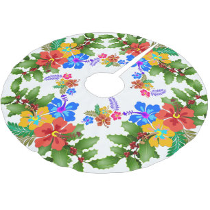 Hibiscus n Holly Tropical Design Julgransmatta Borstad Polyester