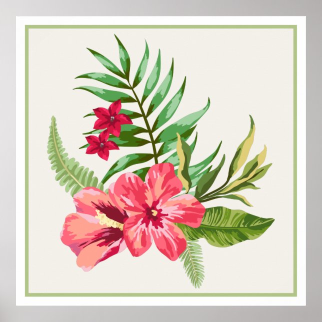 Hibiscus Native Hawaiian Flowers Poster (Framsidan)