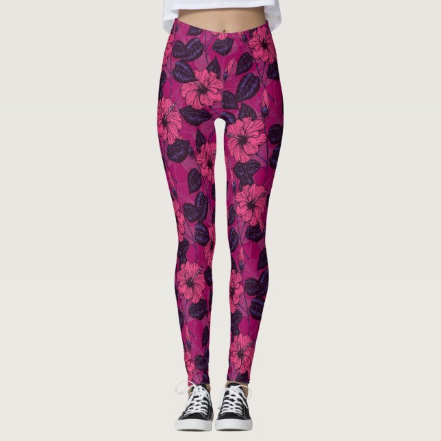 Hibiscus night leggings (Framsida)