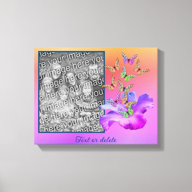 Hibiscus och Butterfly Skapar ditt eget foto Canvastryck (Framsida)