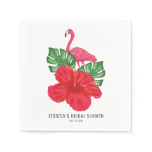 Hibiscus och Flamingo Tropical Bröllopsdusch