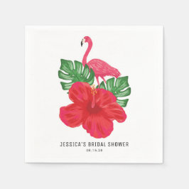 Hibiscus och Flamingo Tropical Bröllopsdusch Pappersservett