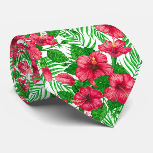 Hibiscus och handflatan löv slips