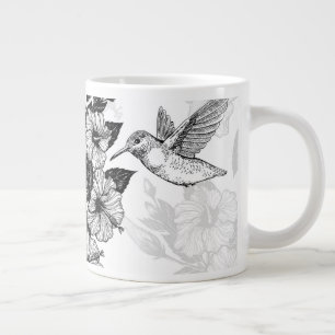 Hibiscus och hummingbird jumbo mugg