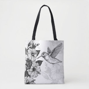 Hibiscus och hummingbird tygkasse