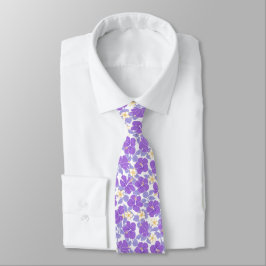 Hibiscus och Plumeria - Lilac - Gult Slips