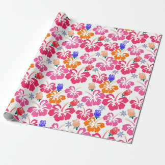Hibiscus och Ro Silhouette Wrapping Papper Presentpapper