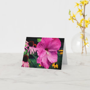 Hibiscus och vänner Blomsterträdgård Notering Kort