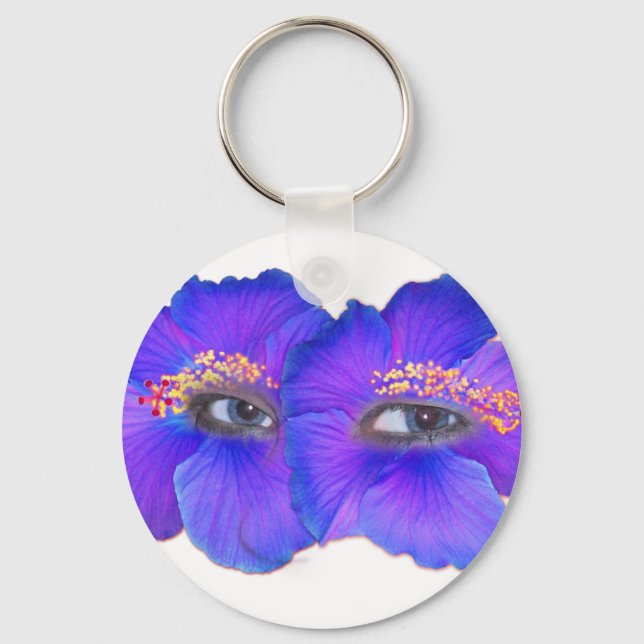 Hibiscus Öga - Blue Nyckelring (Framsida)
