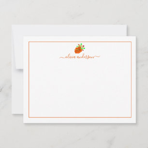 Hibiscus Orange Kant Personlig Platt Anteckningskort