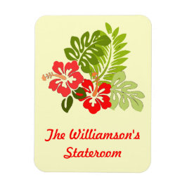 Hibiscus på Gult Stateroom Door Marker Magnet