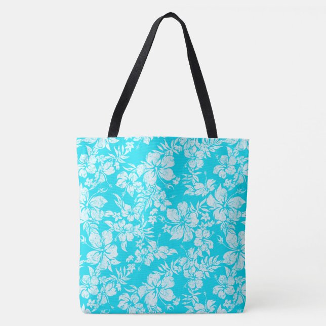 Hibiscus Pareau Distress Hawaiian Beach Beach Bag Tygkasse (Framsida)